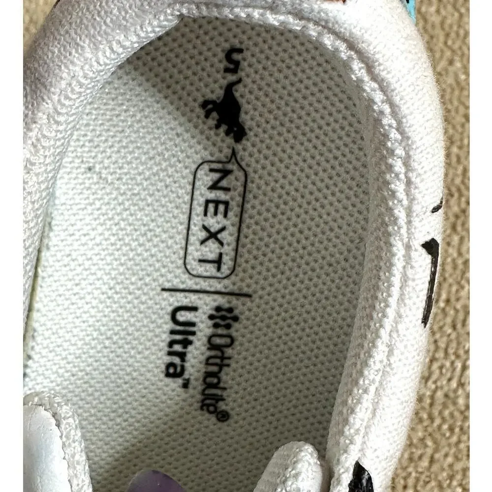 Next White Doodle Graffiti Ortholite Sneakers Toddler Unisex Size 6